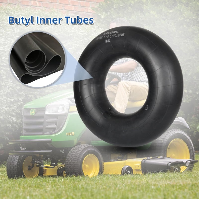 GICOOL 23x8.5-12 Butyl Inner Tubes, 2 Pack with TR13 Valve Stem, Heavy-Duty Inner Tubes, Replacement Tubes for John Deere Garden Tractor, Lawn Tractor, Riding Mower, MTD Rider - Image 4